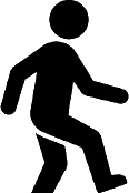 かばい歩きのポーズで歩く人のピクトグラム